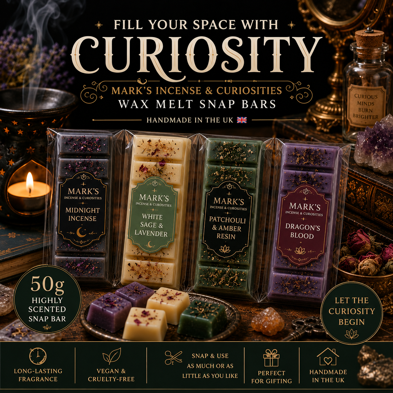 Mark's Incense & Curiosities Wax Melt Snap Bars