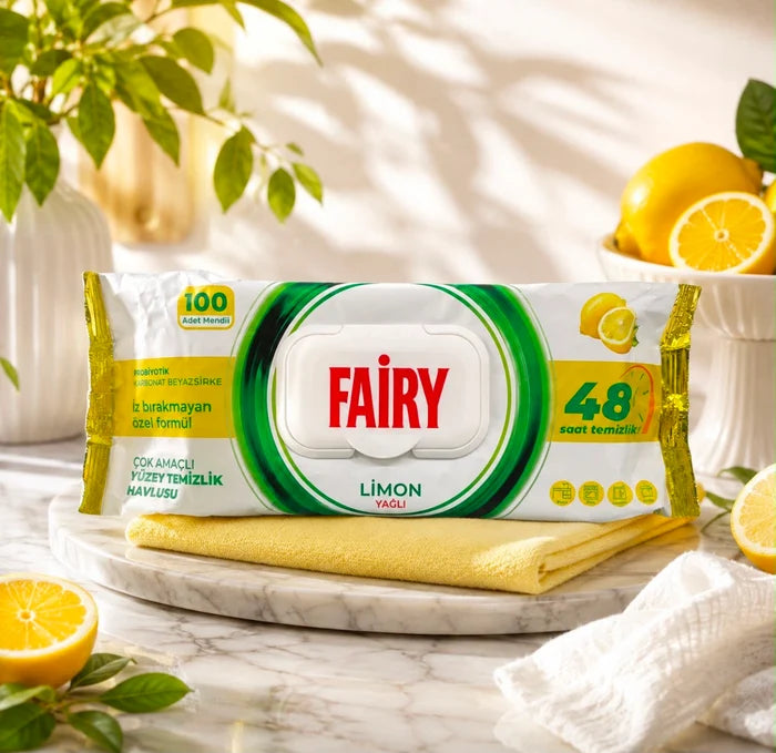 Fairy Multipurpose Cleaning Wipes – Lemon, 100 Pack