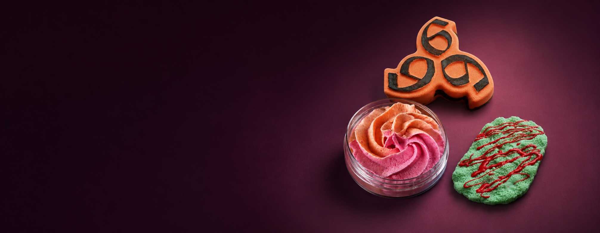 Willow Rose clearance bath bomb, whipped soap and exfoliating soap sponge